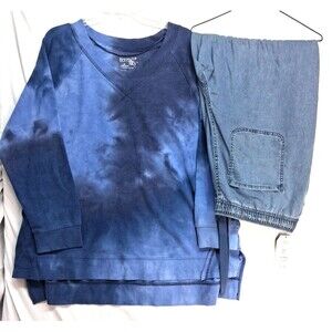 New Terra Sky 2X Womens Blue Jean Pants & Sweatshirt MSRP $40 Winter Casual